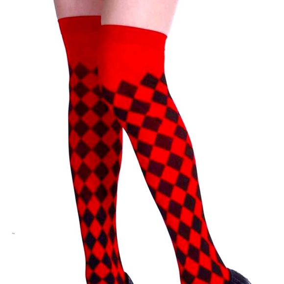 Bow tie strappy back checkered pattern panty & over the knee socks checkered - Picture 11 of 11